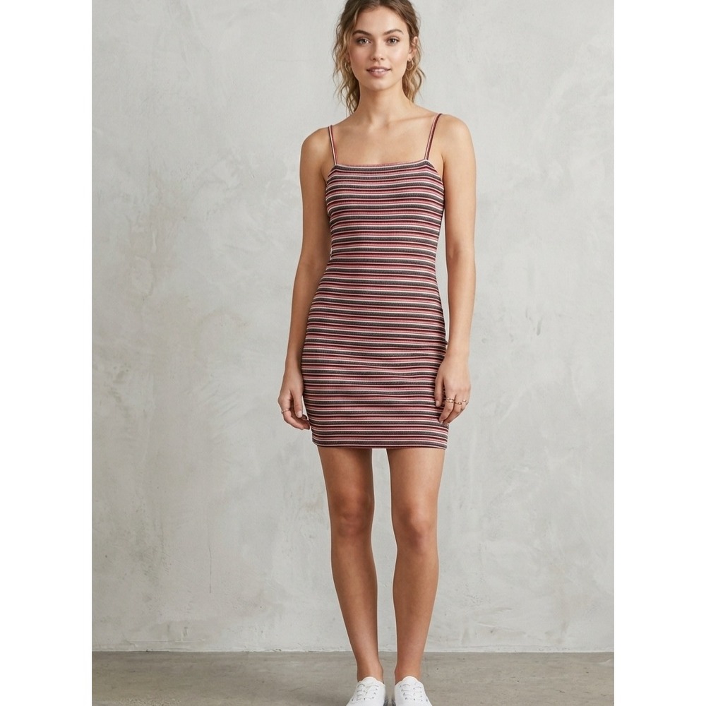 Hollister Striped Ribbed Knit Bodycon Mini Dress Small